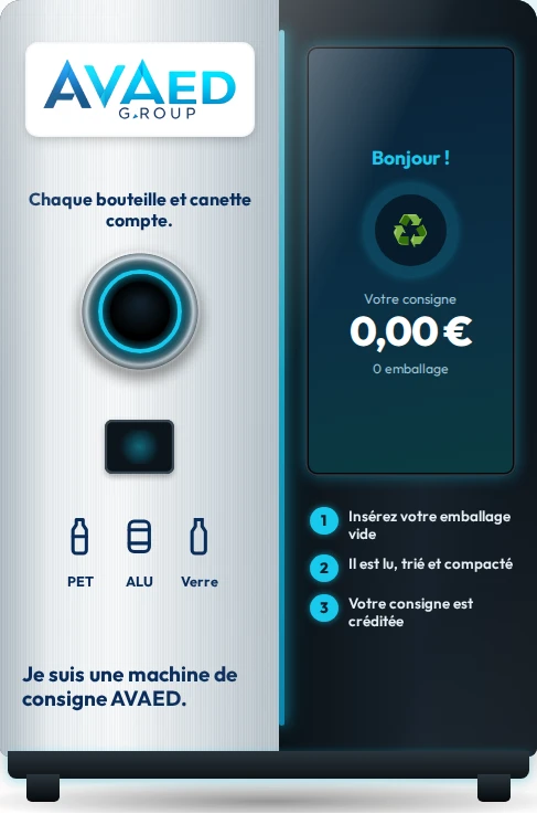 Machine de consigne inversée AVAED à entrée unique